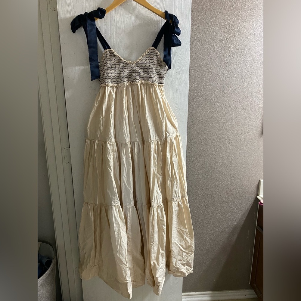 Free People Bluebell Ribbon Strap Maxi Dress In Vacation Sand Women Size S - Picture 1 of 7